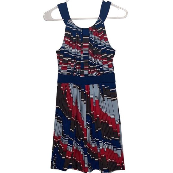 Women’s BCBGMAXAZRIA multicolored geometric sleeveless mini dress y2k multicolor - Picture 1 of 5